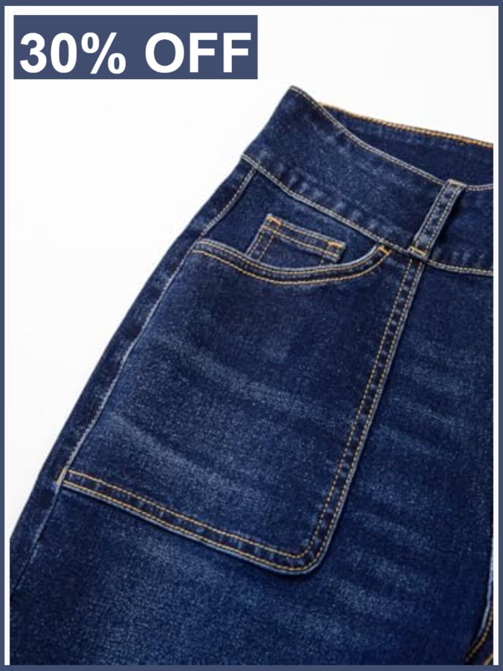 High Waisted Wide Leg Jeans Stretchy Tummy Control Straight Leg Denim Pants - Picture 6 of 7